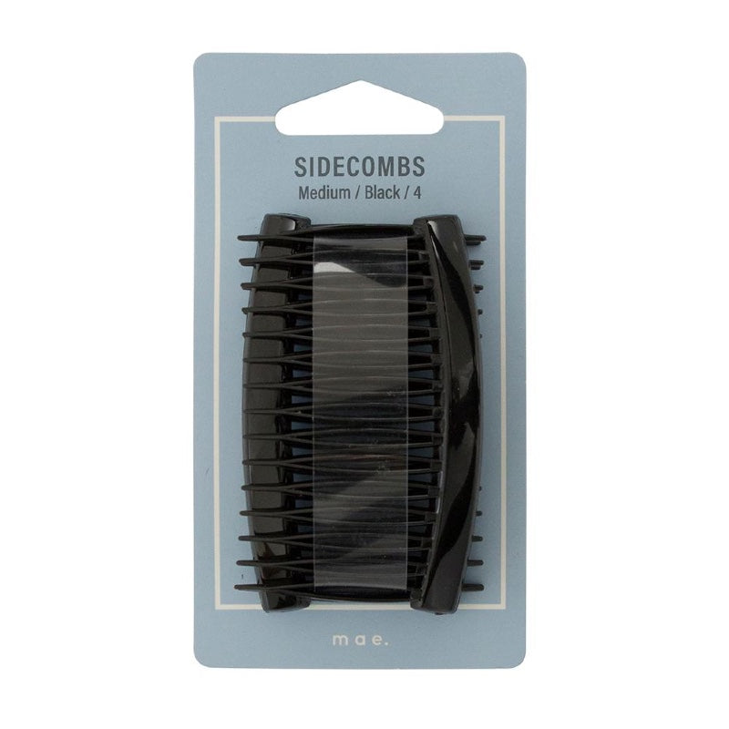 Mae. Sidecombs Black Medium 4 Pack