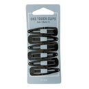 Mae. One Touch Clips 5cm Black 6 Pack