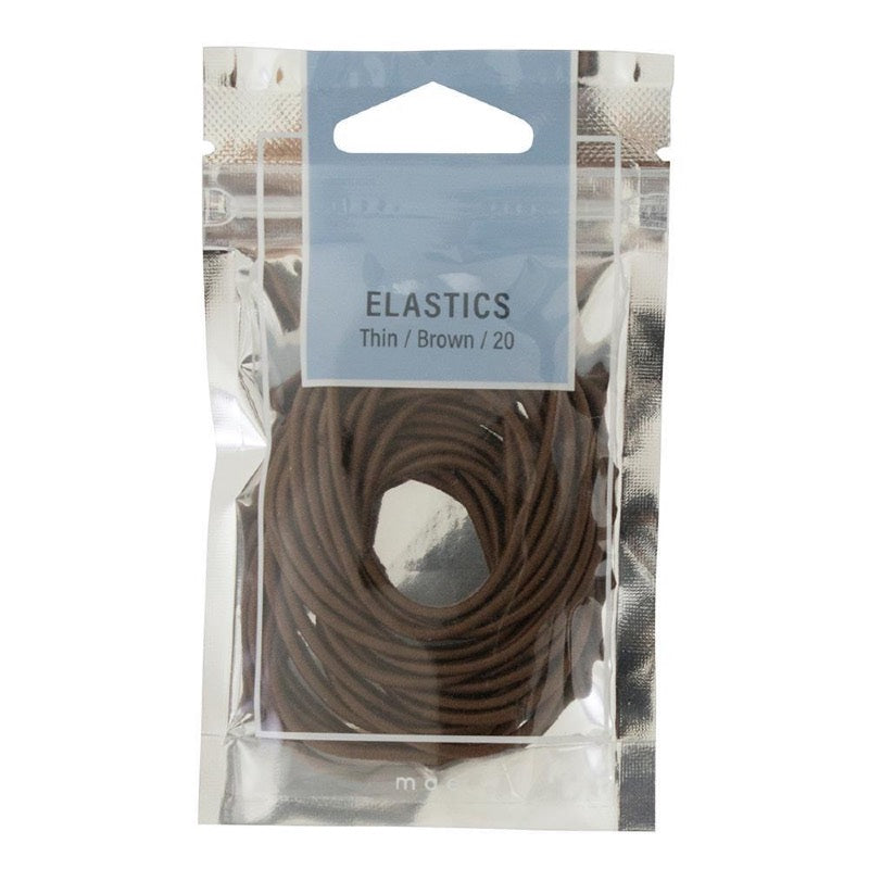 Mae. Elastics Thin Brown 20 Pack