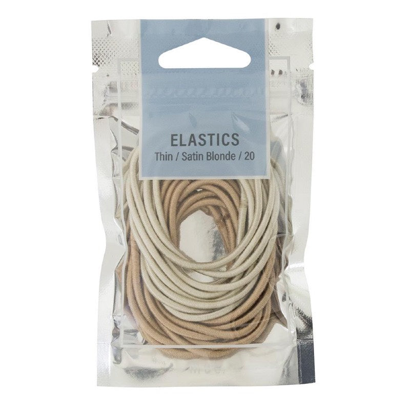 Mae. Elastics Thin Satin Blonde 20 Pack