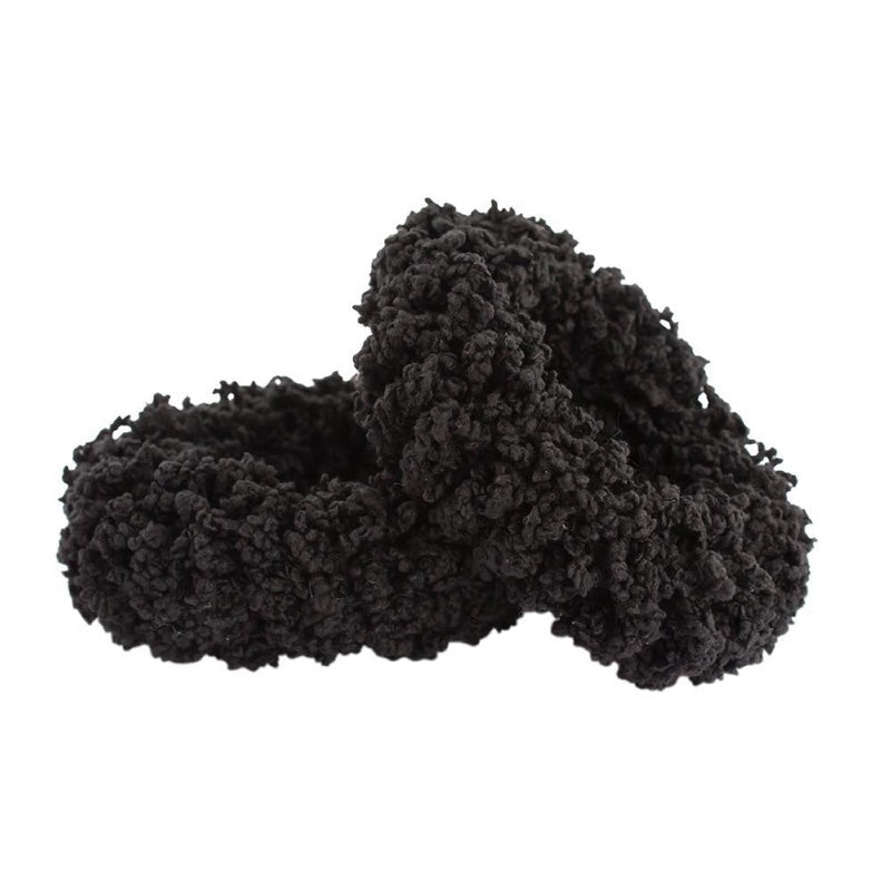 Mae. Elastics Terry Toweling Ponytailers X Large Black 2 Pack