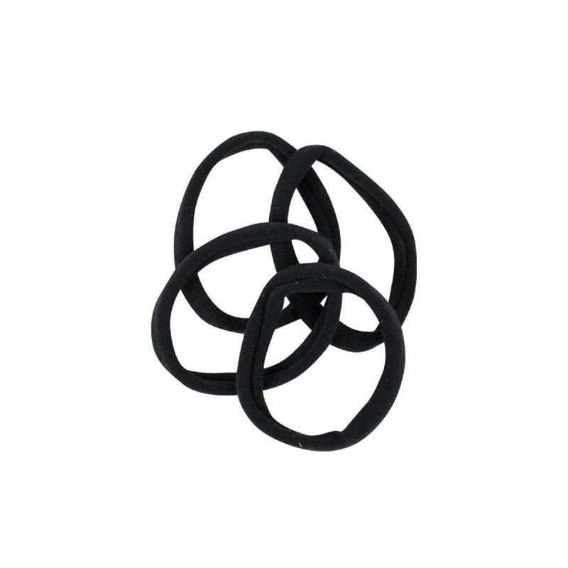 Mae. Elastics Ponytailers Large Black 4 Pack