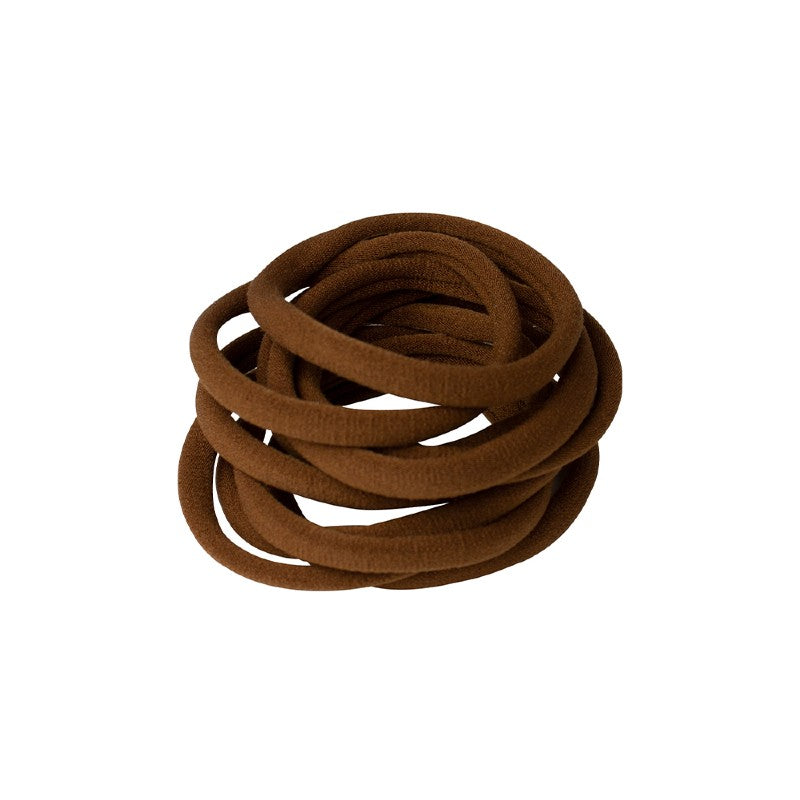Mae Elastics Soft Ponytailers Brown 10 Pack