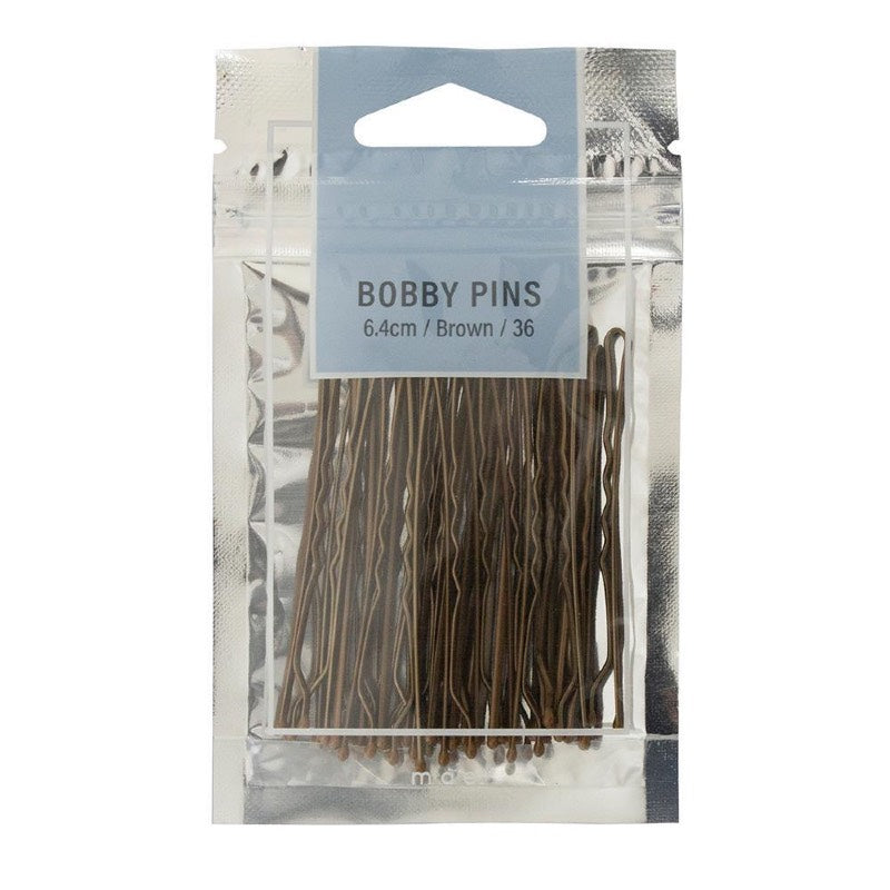 Mae. Bobby Pins 6.4cm Brown 36 Pack