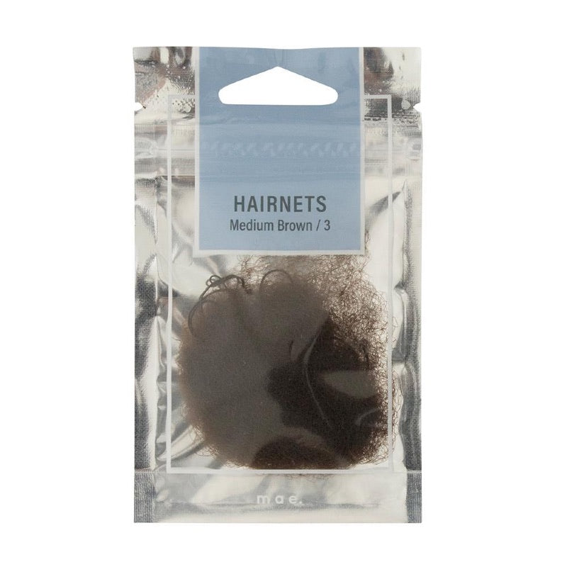 Mae. Hairnets Medium Brown 3 Pack