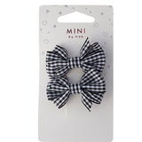Mini By Mae Alligator Clips Gingham Black 2pk