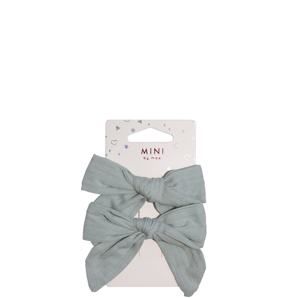 Mini By Mae Alligator Clips Bow Green (2)