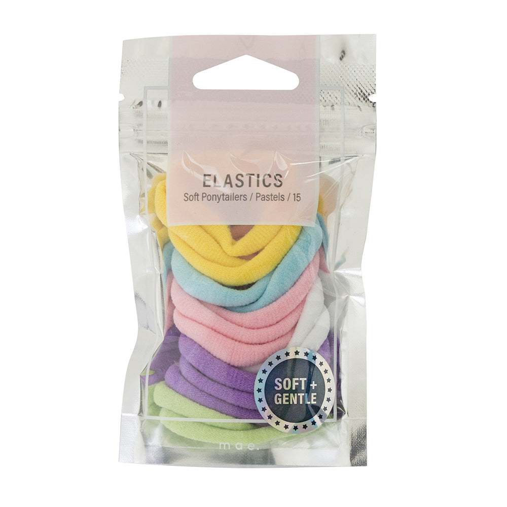 Mini By Mae Elastics Soft Ponytailers Assorted Pastels (15)