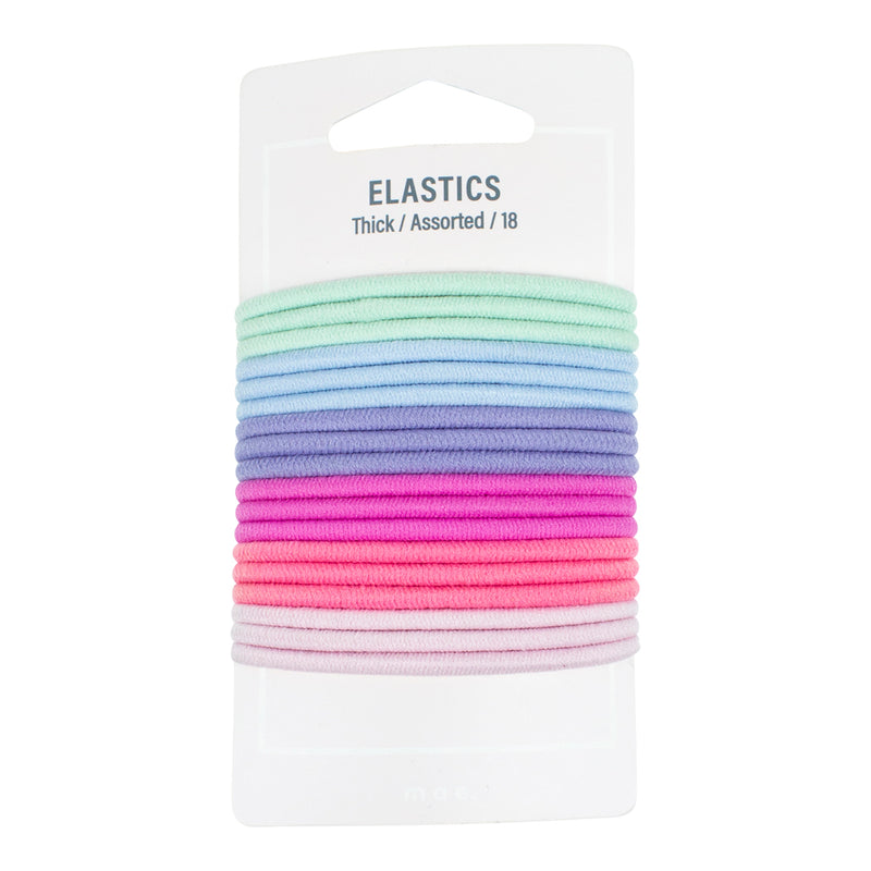 Mini By Mae Elastics Thick Assorted Colours (18) (R)