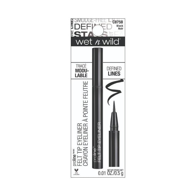 Wet n Wild ProLine Felt Tip Eyeliner Black NZ - Bargain Chemist