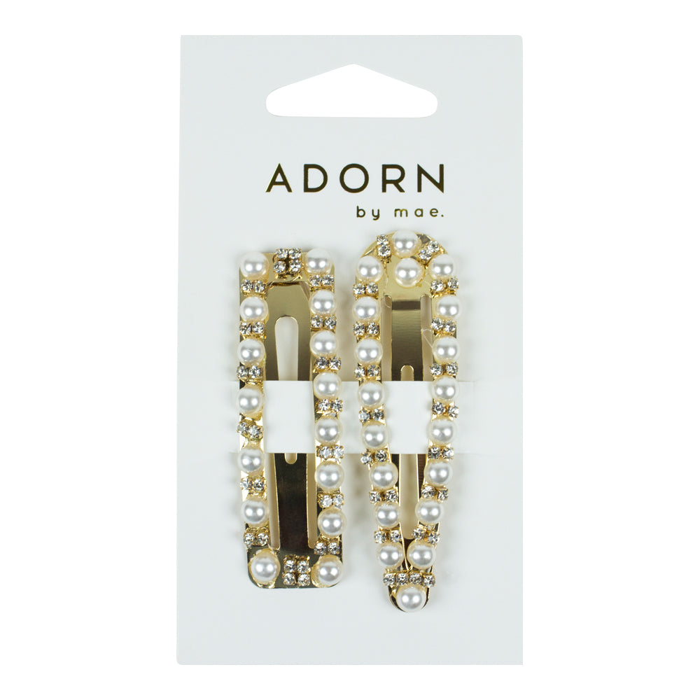 Pearl/Diamante One Touch Clips (2)
