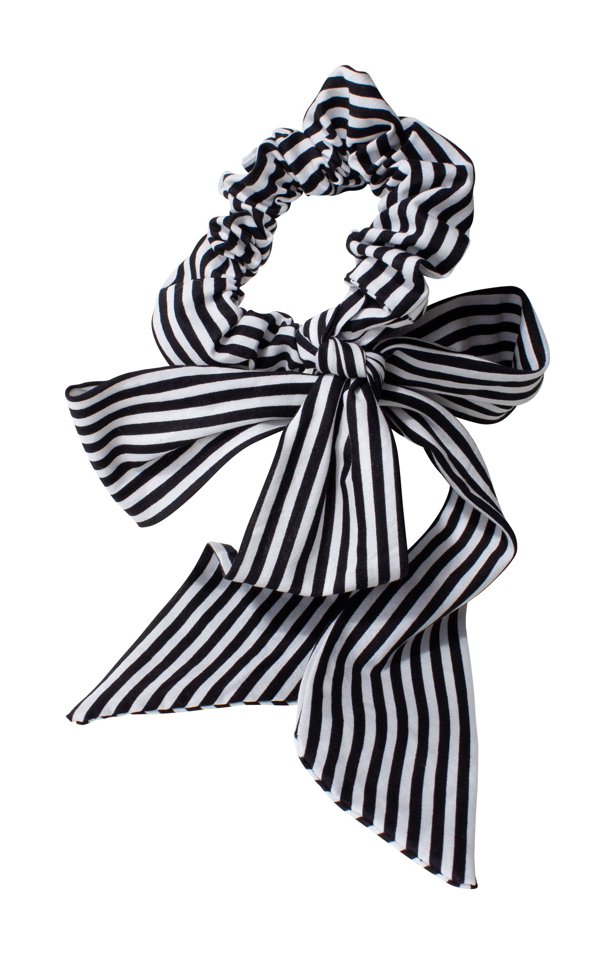 Elastics Scrunchie Black And White Bow