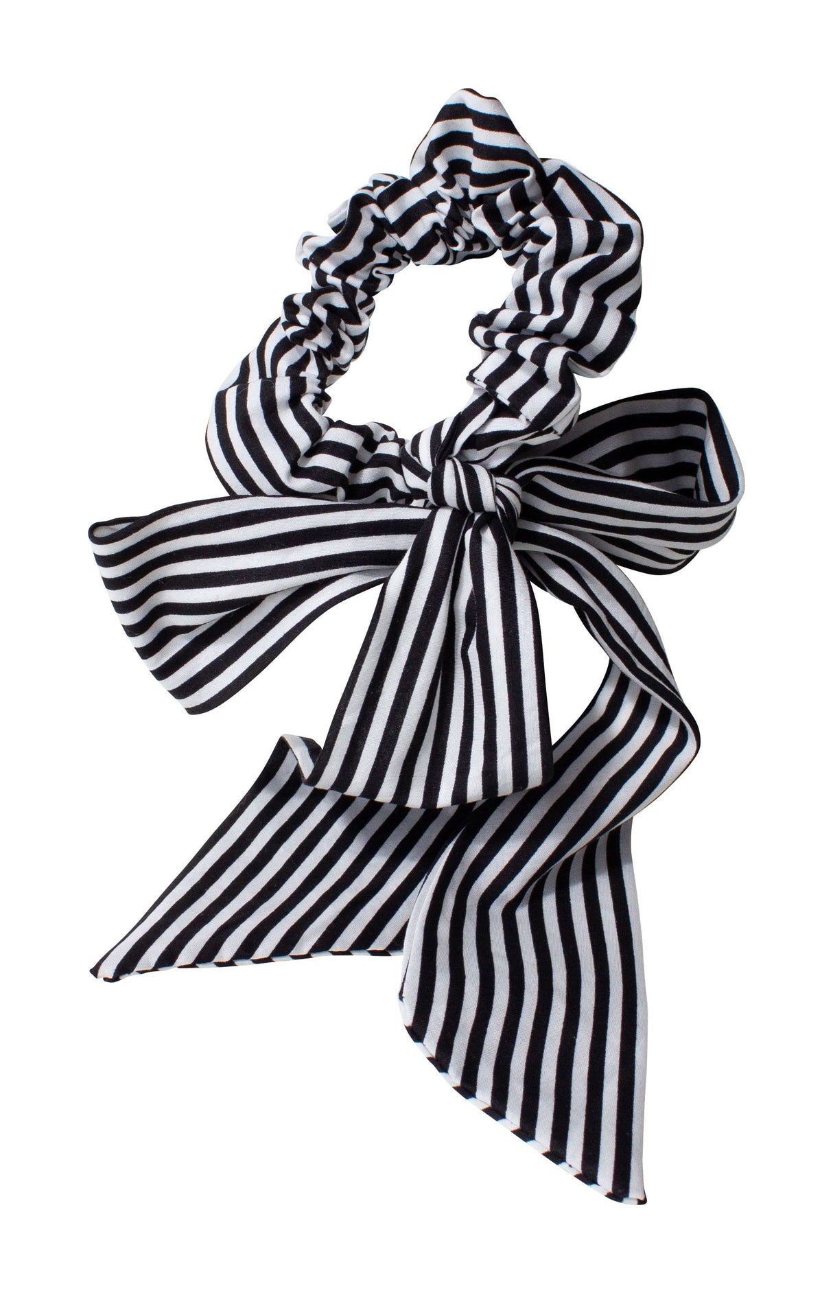 Elastics Scrunchie Black And White Bow