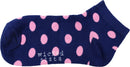 W/SIS Ankle Socks Navy Pink Spot
