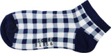 W/SIS Ankle Socks Gingham Nvy/Wht