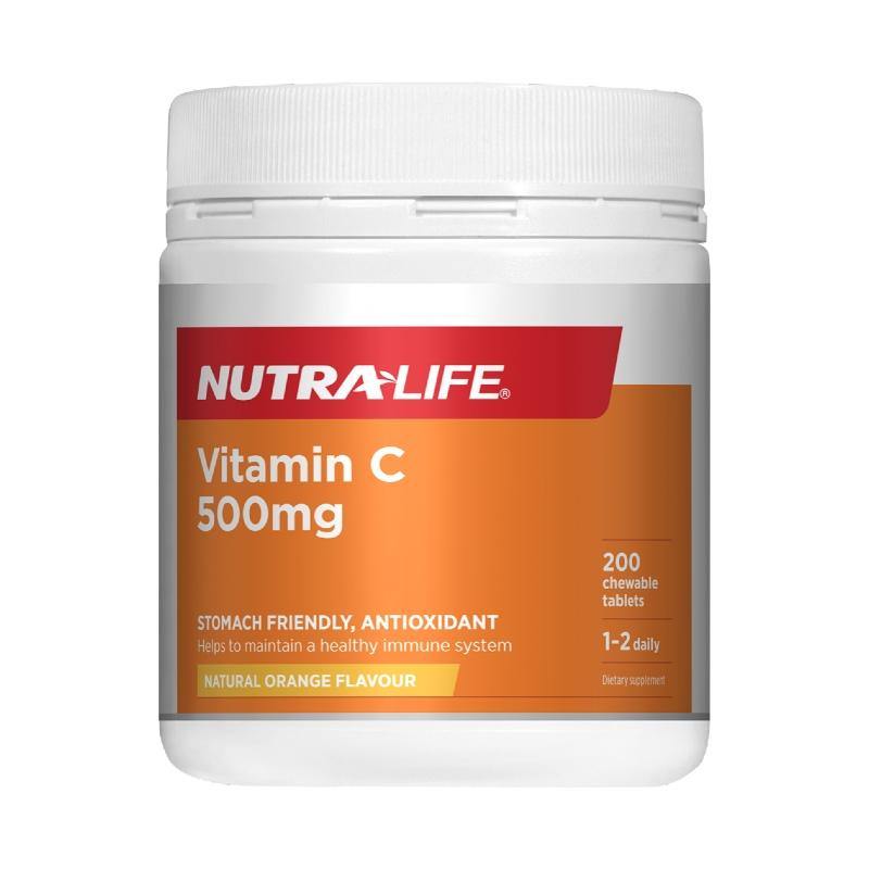Nutra-Life Vitamin C 500mg Blackcurrant + Acai & Goji 200 Chewable Tablets NZ - Bargain Chemist