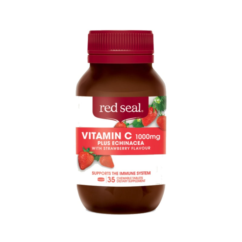 Red Seal Vitamin C 1000mg Plus Echinacea with Natural Strawberry Flavour 35 Tablets