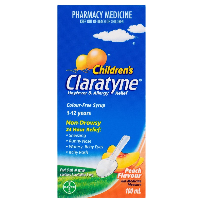 Claratyne Children's Hayfever & Allergy Relief Peach Flavour Syrup 100ml