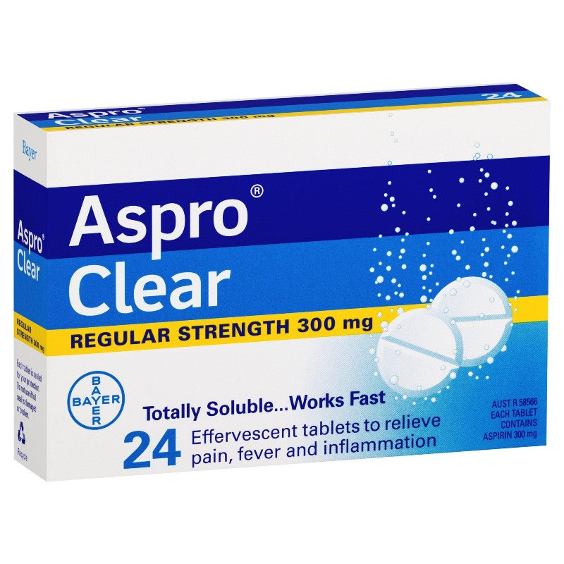 Aspro Clear Aspirin 24 Soluble Effervescent Tablets