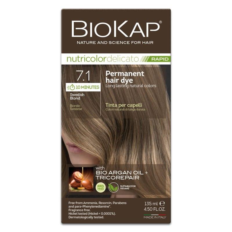 Biokap Delicato Rapid Natural Permanent Hair Colour 7.1 Swedish Blond 135ml