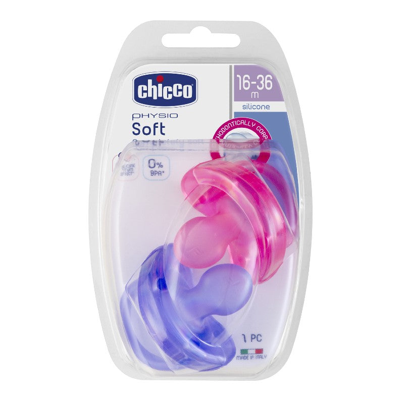 Chicco Physio Soft Pacifier 16-36M 2 Pack - Girl