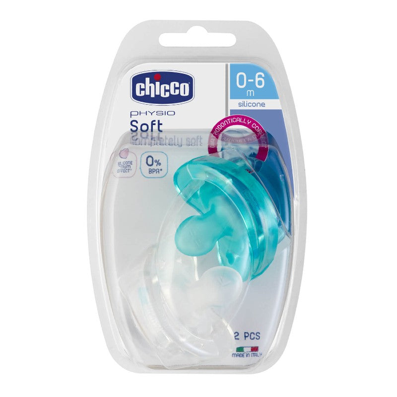 Chicco Physio Soft Pacifier 0-6M 2 Pack - Boy