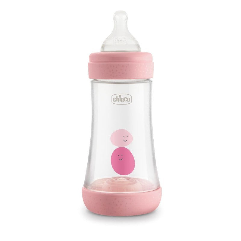 Chicco Perfect 5 Bottle 240ml 2M+ Medium Flow Pink