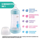 Chicco Perfect 5 Bottle 240ml 2M+ Medium Flow Blue