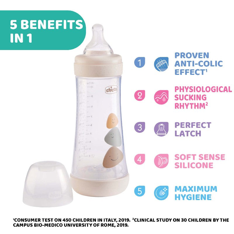 Chicco Perfect 5 Bottle 300ml 4M+ Fast Flow Neutral