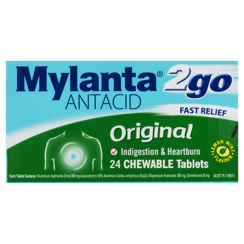Mylanta 2Go Antacid Original 24 Tablets