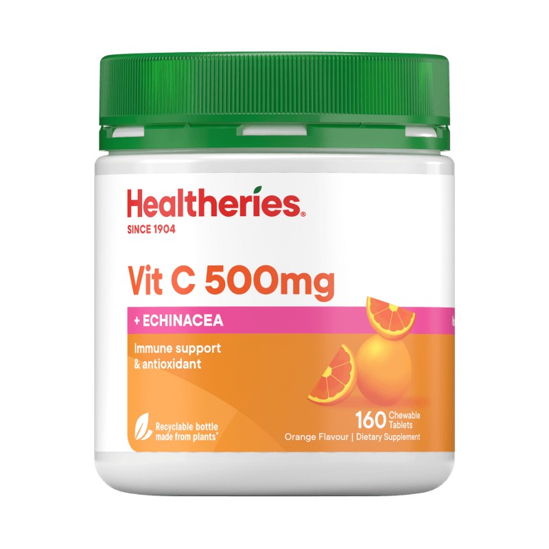 Healtheries Vit C 500mg Plus Echinacea Chewables 160 Tablets