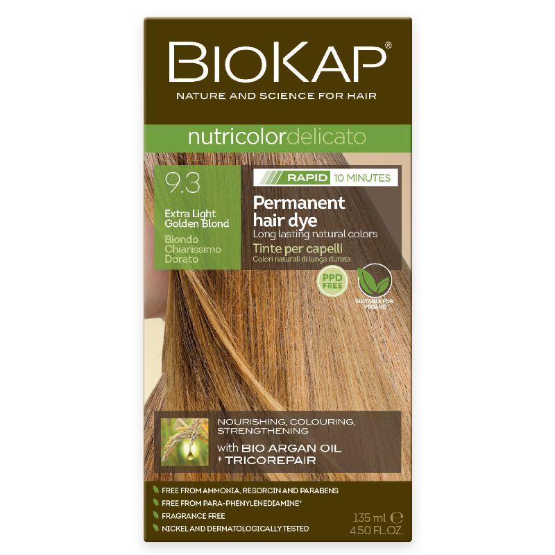 Biokap Delicato Rapid Natural Permanent Hair Colour 9.3 Lt Gldblnd 135ml
