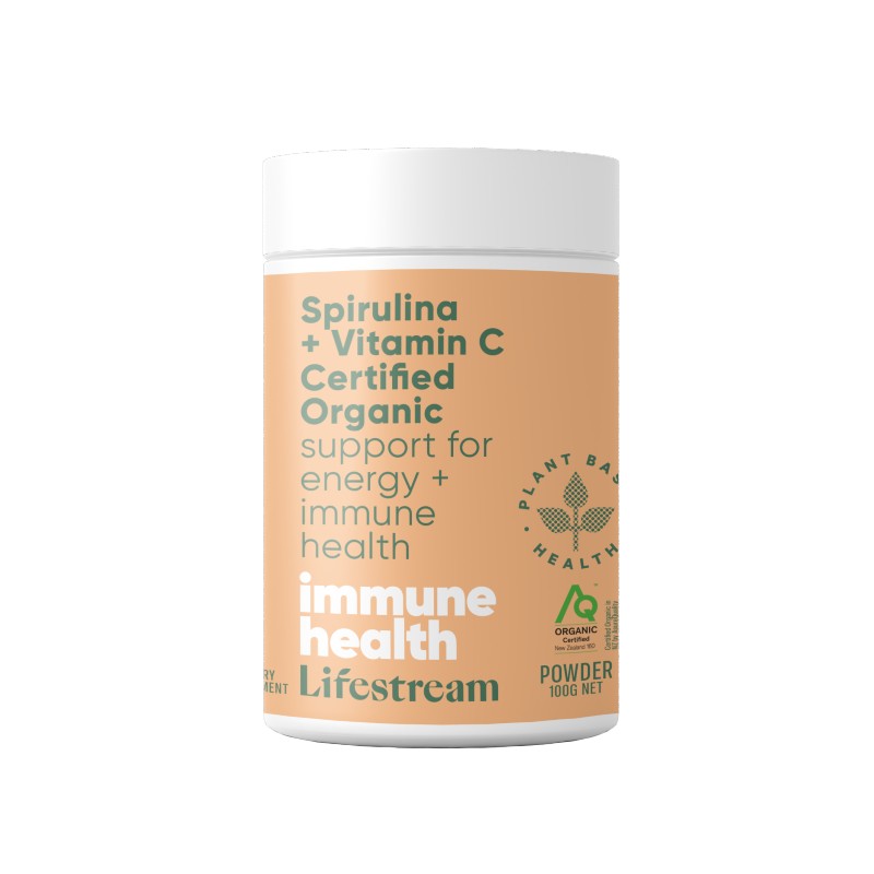 Lifestream Spirulina + Vitamin C Certified Organic 100G Powder