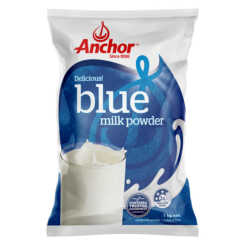 Anchor Blue Whole Milk Powder 1kg Pouch