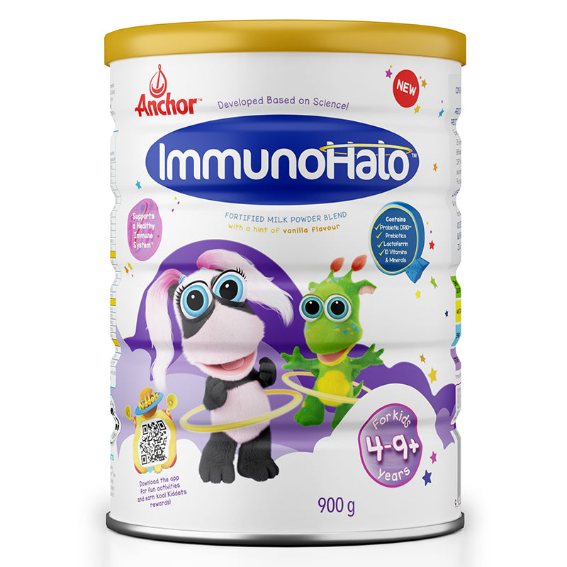 Anchor ImmunoHalo Kids Fortified Milk Powder Blend 900g Can 4-9+