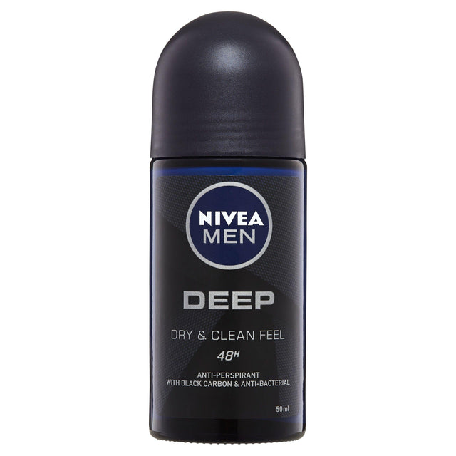 NIVEA Deep Anti-perspirant Roll-on Deodorant 50ml NZ - Bargain Chemist