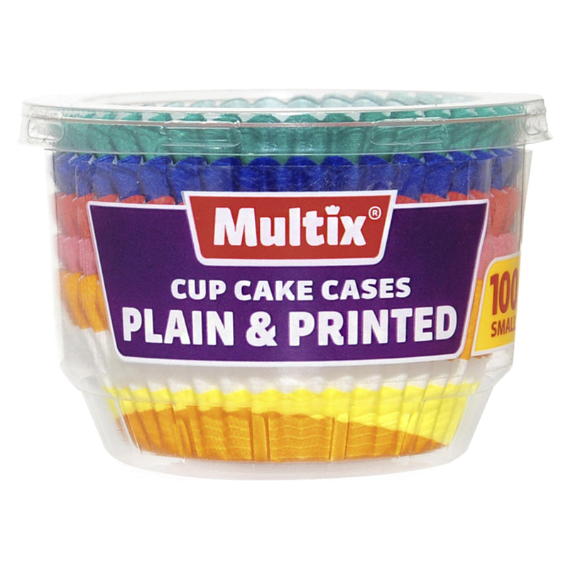 Multix Cup Cake Cases Plain & Printed Small 100 pack NZ - Bargain Chemist