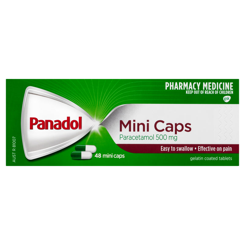 Panadol Mini Caps for Pain Relief Paracetamol 500 mg 48 Capsules _ Limit 2