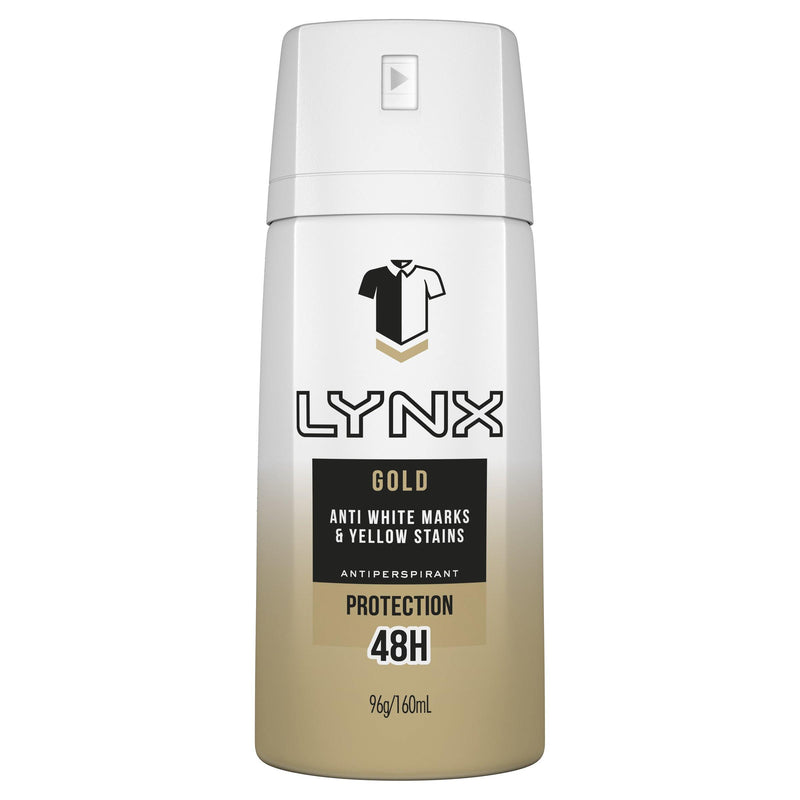 Lynx Men Antiperspirant Aerosol Deodorant Gold 160ml NZ - Bargain Chemist
