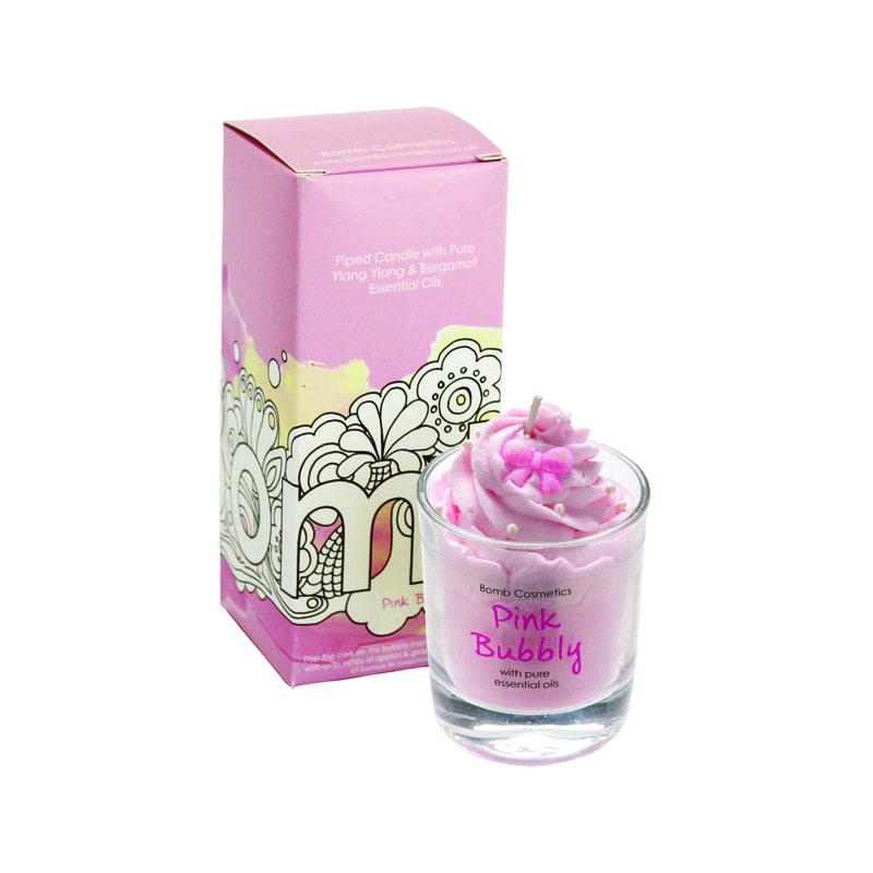 BOMB Piped Candle Pink Bubbly NZ - Bargain Chemist