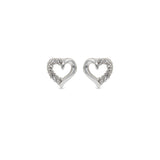 EarSense CH244 Silver Crystal Heart Stud