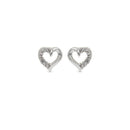 EarSense CH244 Silver Crystal Heart Stud