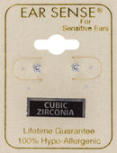 EarSense CZ-13S 3mm Silver Zirconia