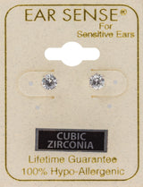 EarSense CZ-14S 4mm Silver Zirconia