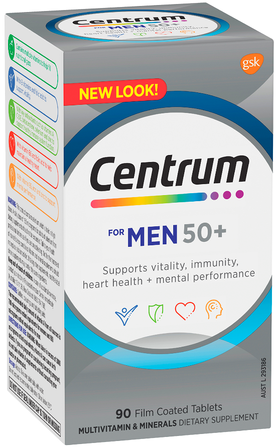 Centrum For Men 50+ Tablets 90 Pack