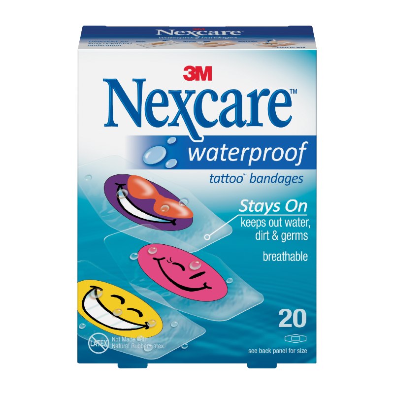 Nexcare Waterproof Tattoo Cool Bandages 20 Pack