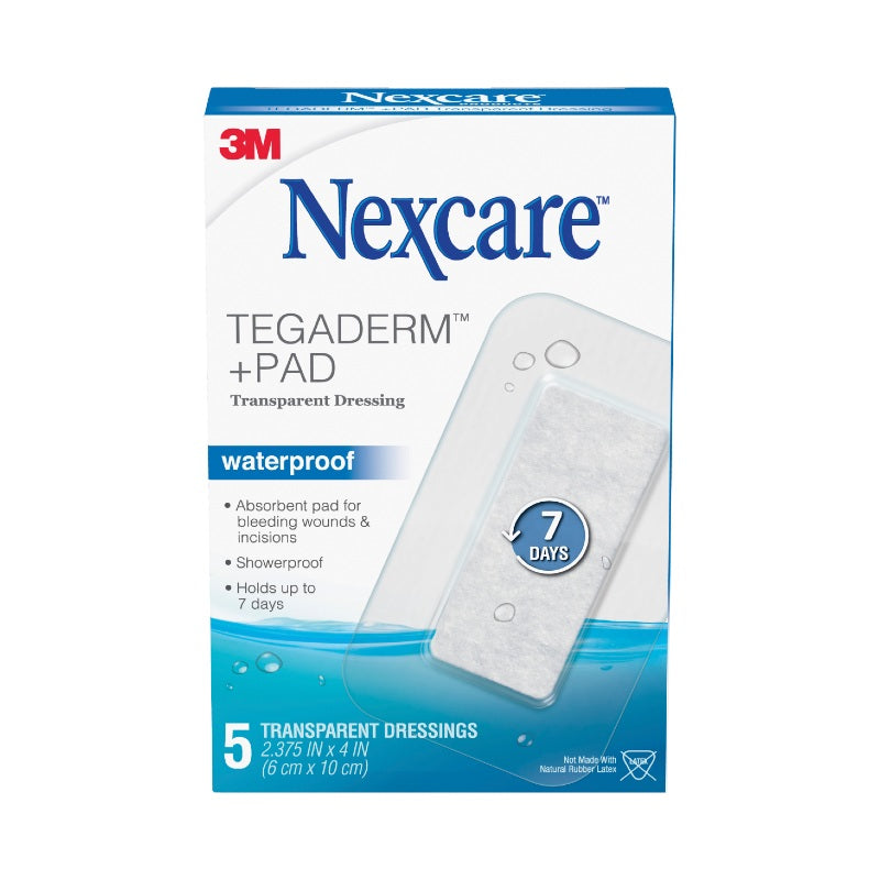 Nexcare Tegaderm + Pad Waterproof Transparent Dressing 5 Pack