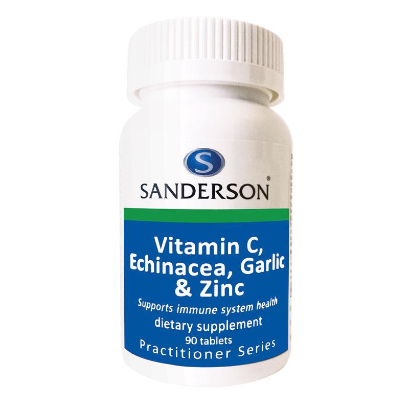 Sanderson Vitamin C Echinacea Garlic & Zinc 90
