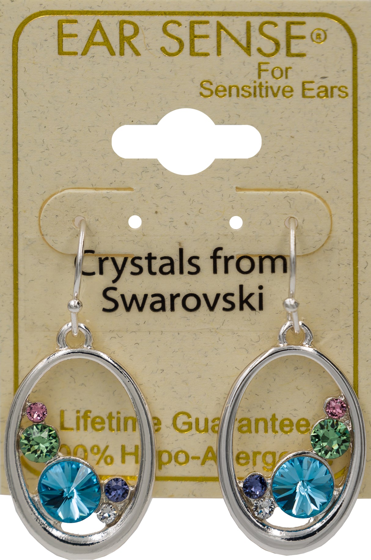 EarSense F368 Swarovski Crystal Teardrop French Hook