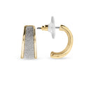 EarSense F381 Gold with Glitter tapered Huggie Stud